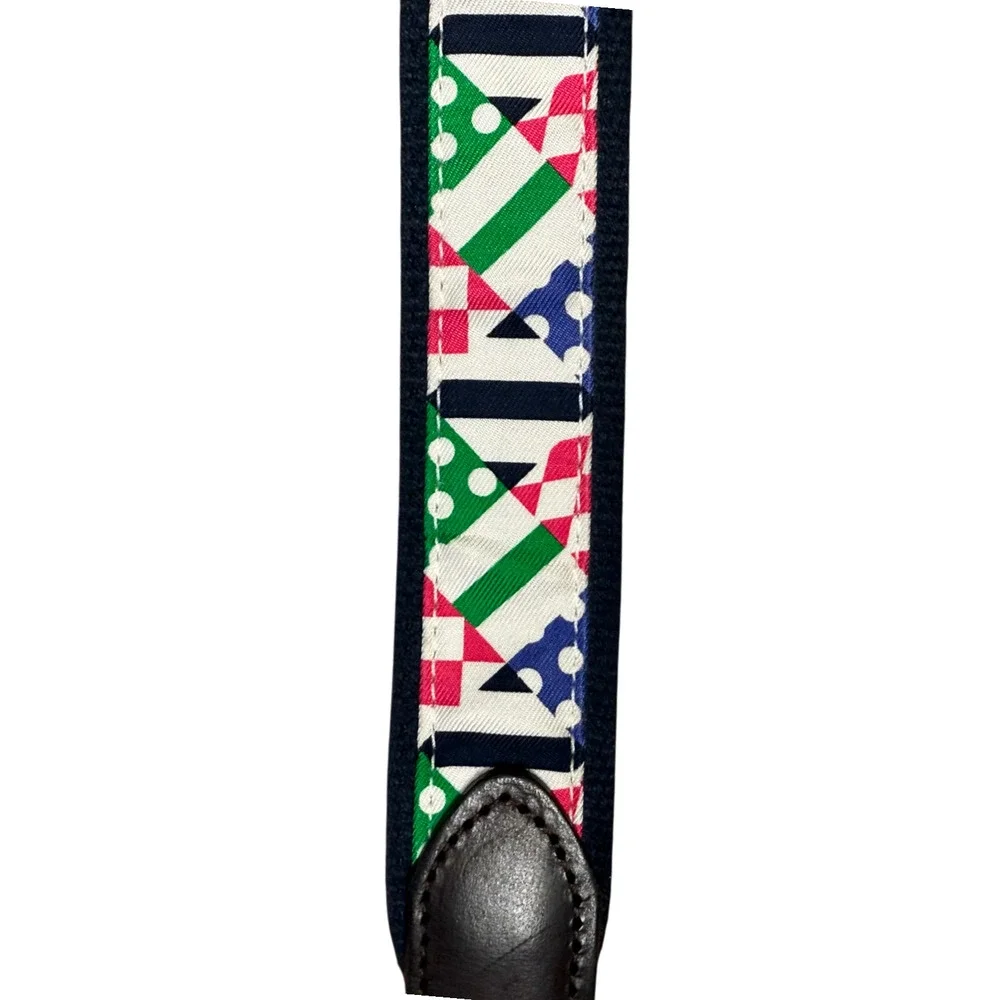 VINEYARD VINES Kentucky Derby Belt Size 30 Unisex Leather Cotton Horses Preppy - Picture 3 of 8